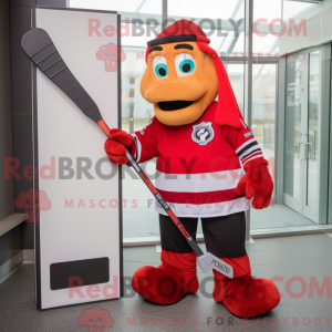 Red Ice Hockey Stick mascot...