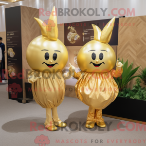Gold Onion maskotdraktfigur...
