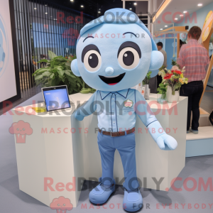 Sky Blue Pho maskot kostume...