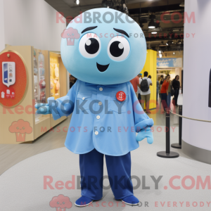 Sky Blue Pho mascot costume...