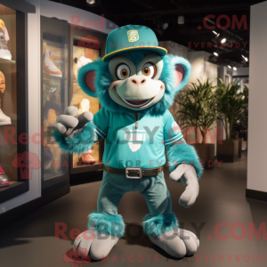 Postava maskota Teal Monkey...