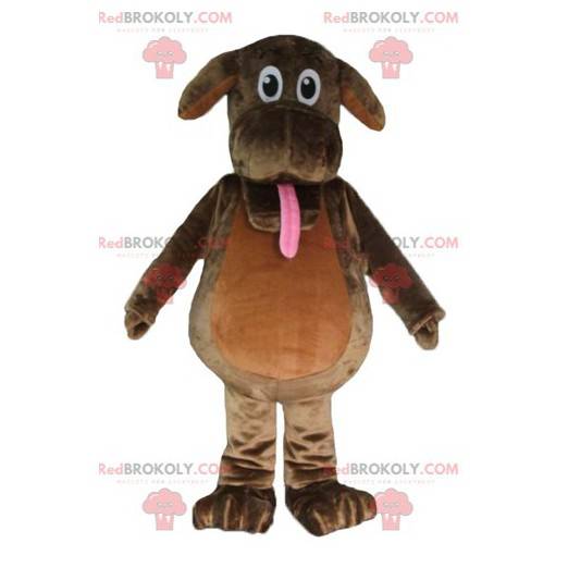 Mascote cachorro marrom mostrando a língua - Redbrokoly.com