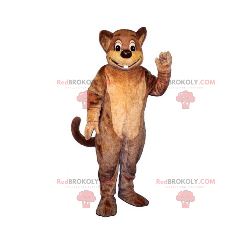 Mascote roedor com um grande sorriso - Redbrokoly.com