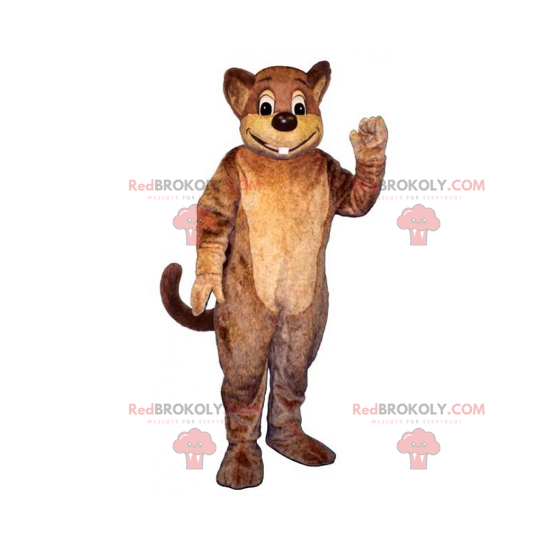 Nagetier Maskottchen mit einem großen Lächeln - Redbrokoly.com