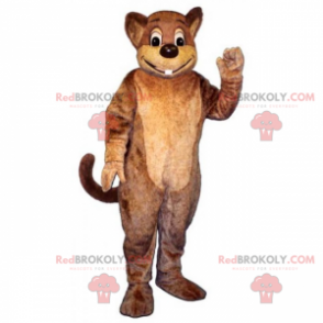 Mascote roedor com um grande sorriso - Redbrokoly.com