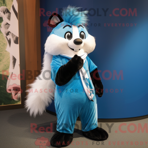 Himmelblå Skunk maskot...