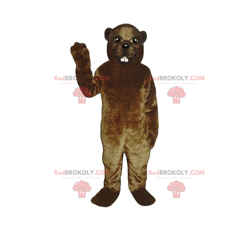Mascote roedor com grandes dentes brancos - Redbrokoly.com