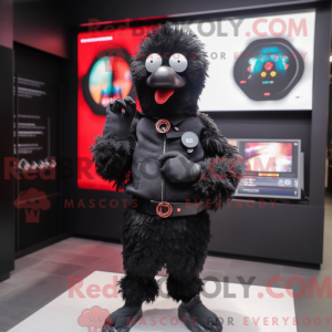 Sort kylling maskot kostume...