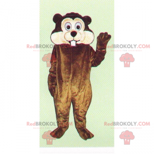 Mascote roedor com bochechas e dentes grandes - Redbrokoly.com