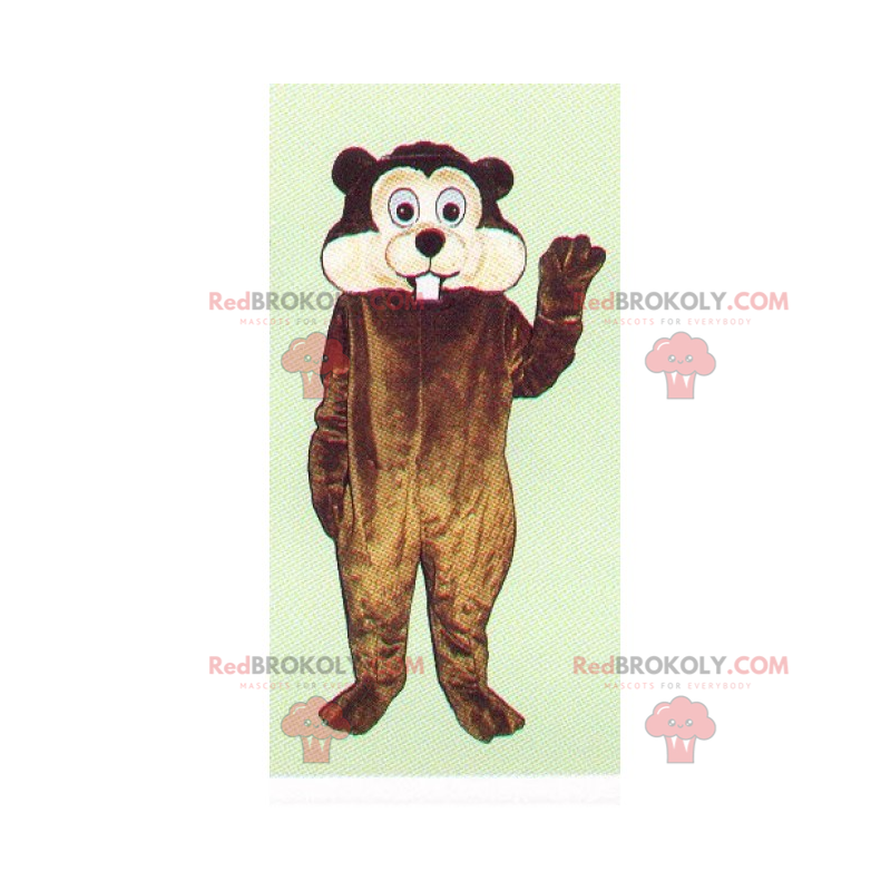 Mascote roedor com bochechas e dentes grandes - Redbrokoly.com