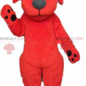 Gigantisk rød og svart hund Clifford maskot - Redbrokoly.com