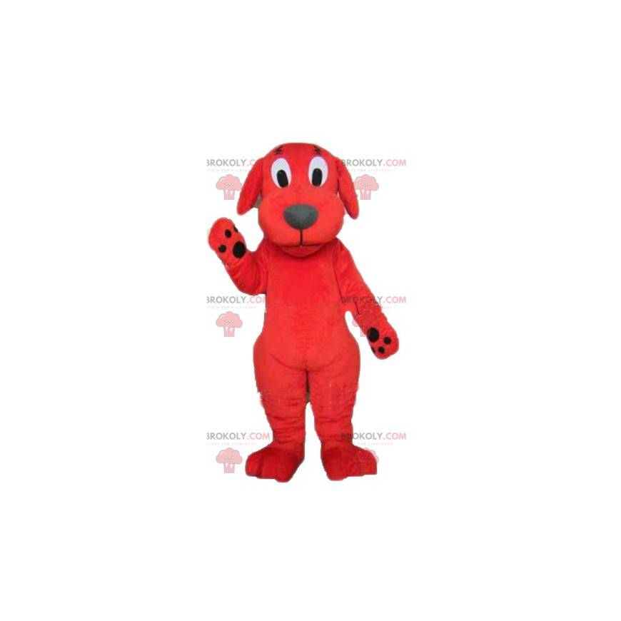 Mascote gigante de Clifford cachorro vermelho e preto -