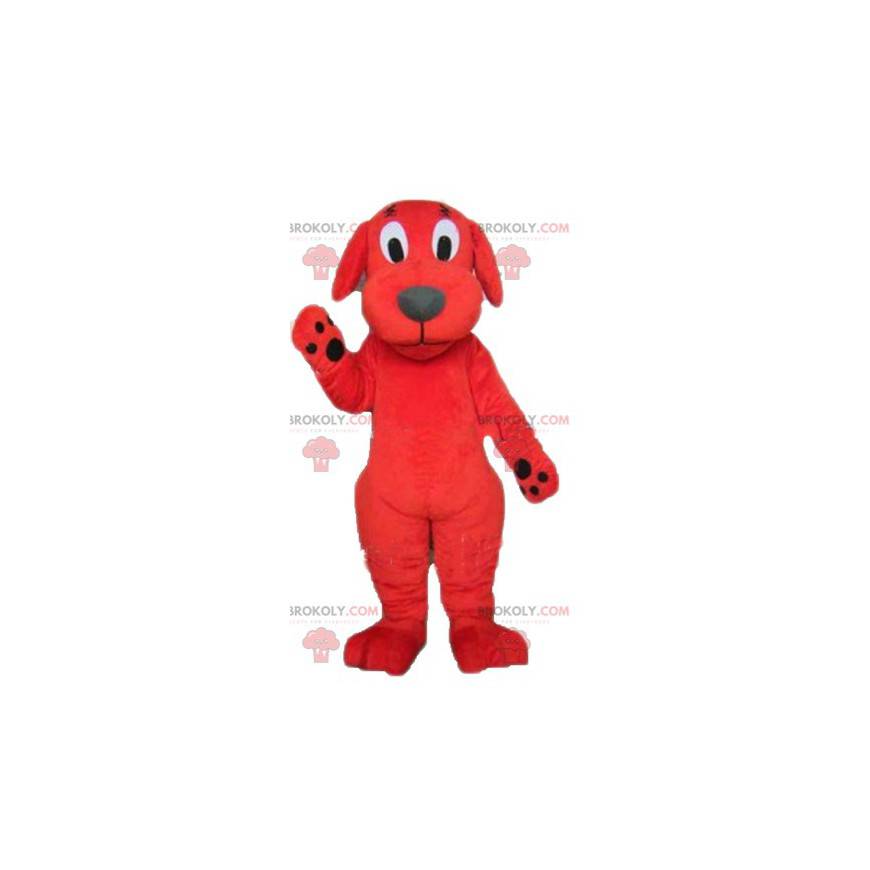 Riesiges rotes und schwarzes Hund Clifford Maskottchen -