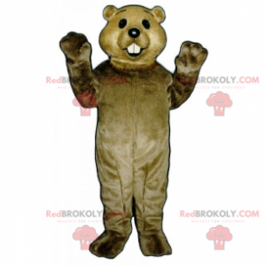 Mascotte de rongeur aux longues dents blanches - Redbrokoly.com