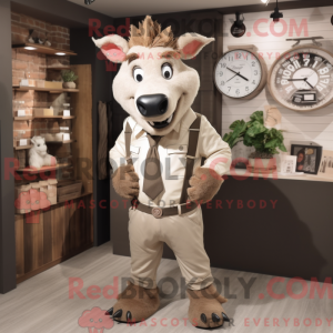 Beige villsvin maskot drakt...