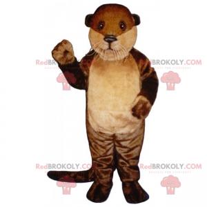 Otter mascot with long white whiskers - Redbrokoly.com
