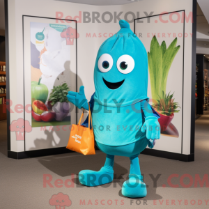 Turkis Pepper maskot kostym...