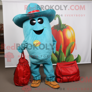 Turkis peber maskot kostume...