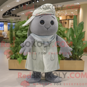 Grå reddik maskot kostyme...