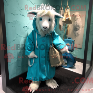 Cyan Angora Goat maskot...