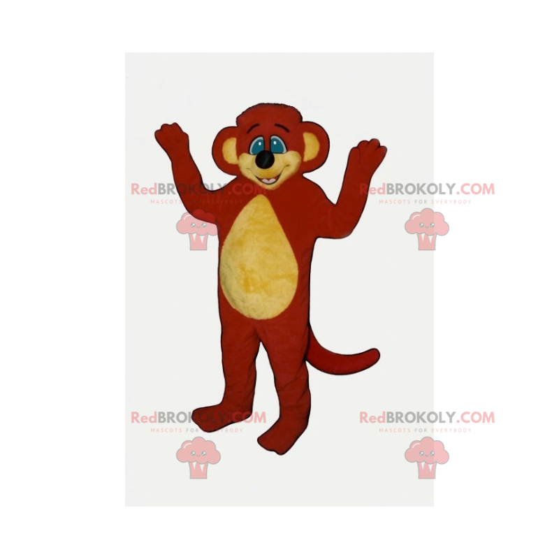 Mascotte de rongeur orange aux yeux bleus - Redbrokoly.com