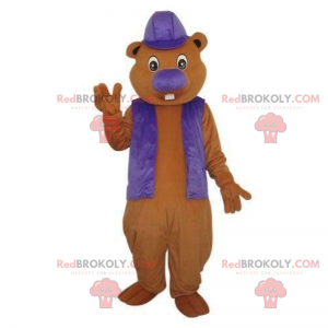 Rodent mascot with purple nose - Redbrokoly.com