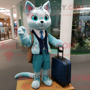 Cyan Cat Maskottchen Kostüm...