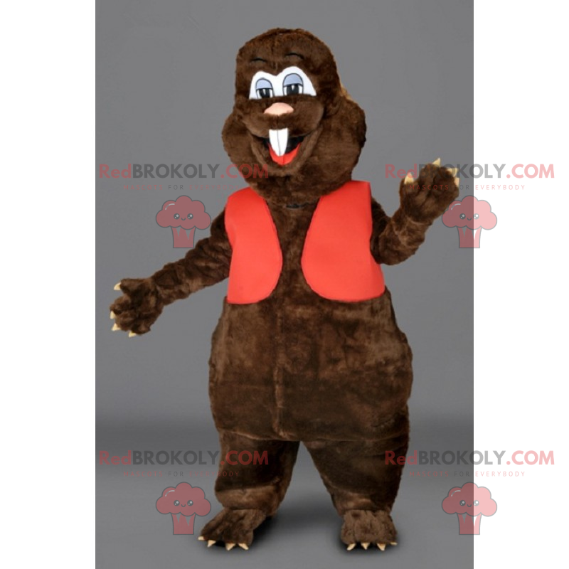 Rodent mascot with red jacket - Redbrokoly.com