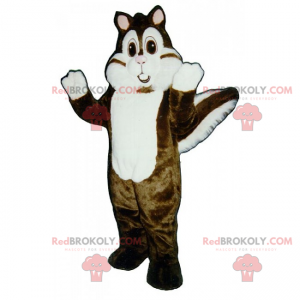 Mascote esquilo branco e marrom - Redbrokoly.com