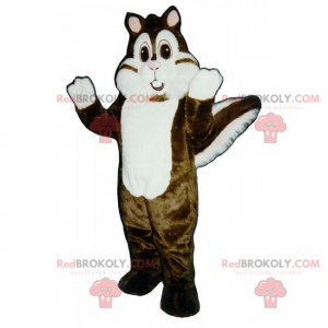 White and brown squirrel mascot - Redbrokoly.com