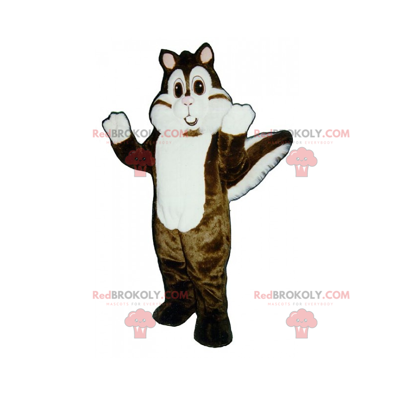 Mascotte scoiattolo bianco e marrone - Redbrokoly.com Mascotte scoiattolo bianco e marrone - Redbrokoly.com
