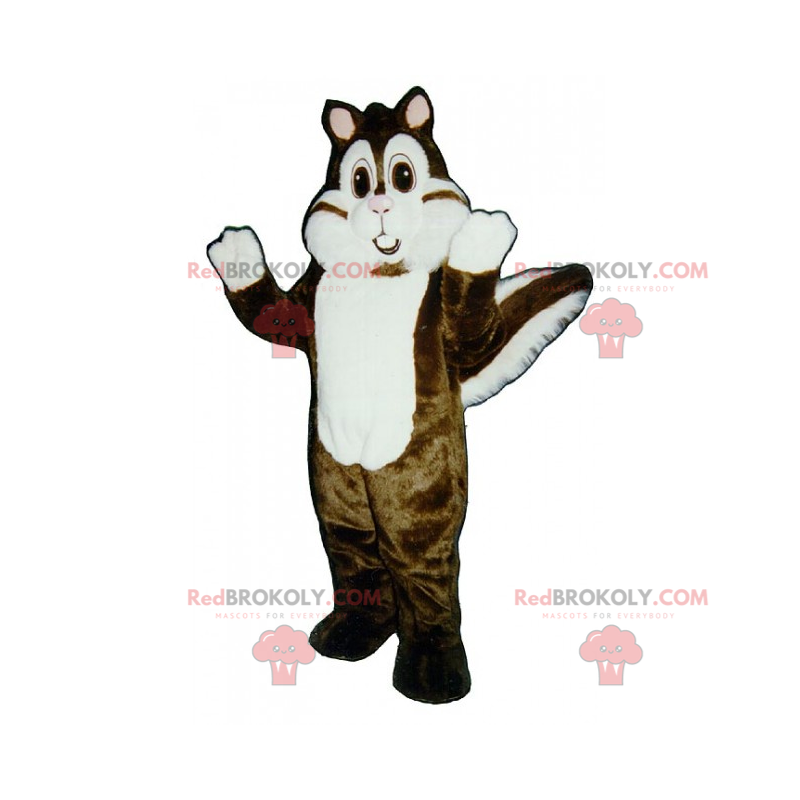 White and brown squirrel mascot - Redbrokoly.com