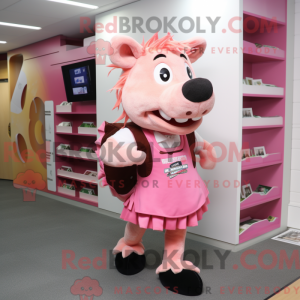 Rosa villsvin maskot drakt...