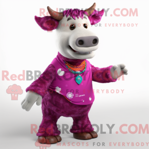 Magenta Kuh Maskottchen...