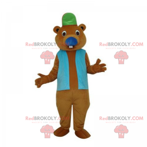 Rodent mascot in cap and jacket - Redbrokoly.com