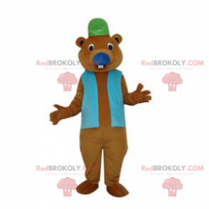 Mascote roedor de boné e jaqueta - Redbrokoly.com
