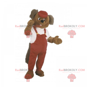 Knaagdiermascotte in overall - Redbrokoly.com