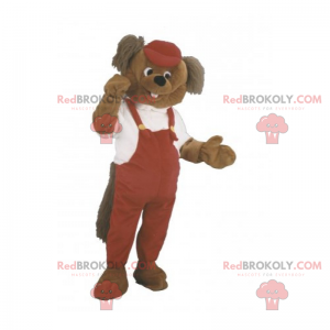 Rodent mascot in overalls - Redbrokoly.com
