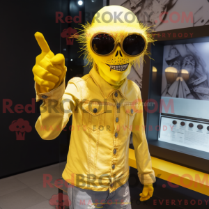 Gul Undead maskotdraktfigur...