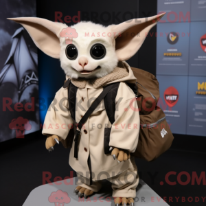 Beige Bat mascottekostuum...