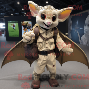 Beige Bat mascottekostuum...