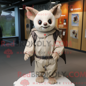 Beige Bat mascottekostuum...