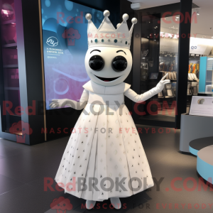 Hvit dronning maskot drakt...