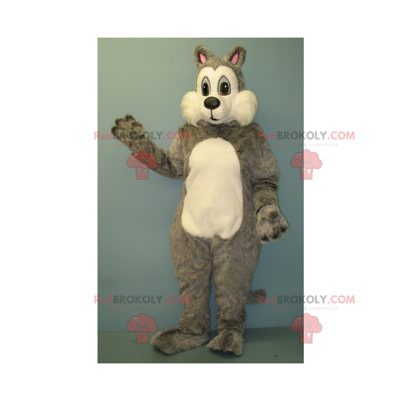 Gray and white squirrel mascot - Redbrokoly.com