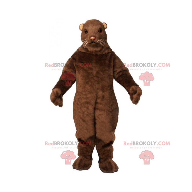 Brown rodent mascot with small ears - Redbrokoly.com