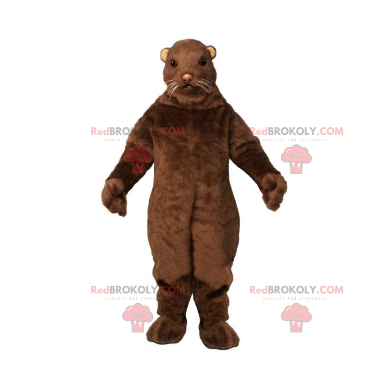 Mascotte bruin knaagdier met kleine oren - Redbrokoly.com