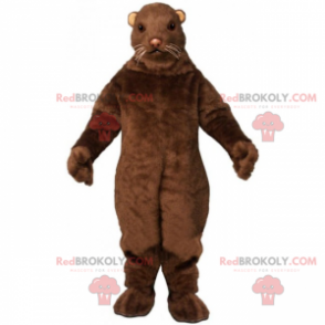 Brown rodent mascot with small ears - Redbrokoly.com