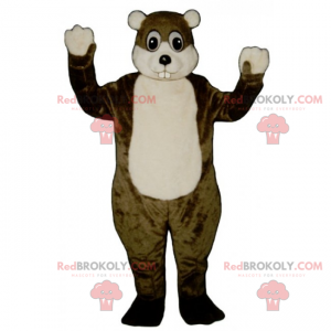 Mascotte bruin en wit knaagdier - Redbrokoly.com