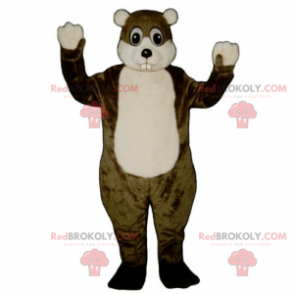 Mascotte de rongeur marron et blanc - Redbrokoly.com