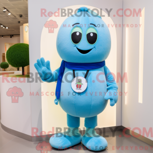 Sky Blue Cucumber maskot...